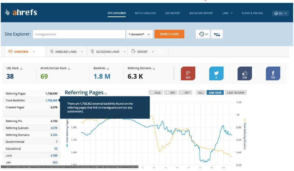 download competitors total links reports 